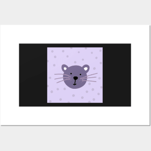 Mouse in purple color Posters and Art